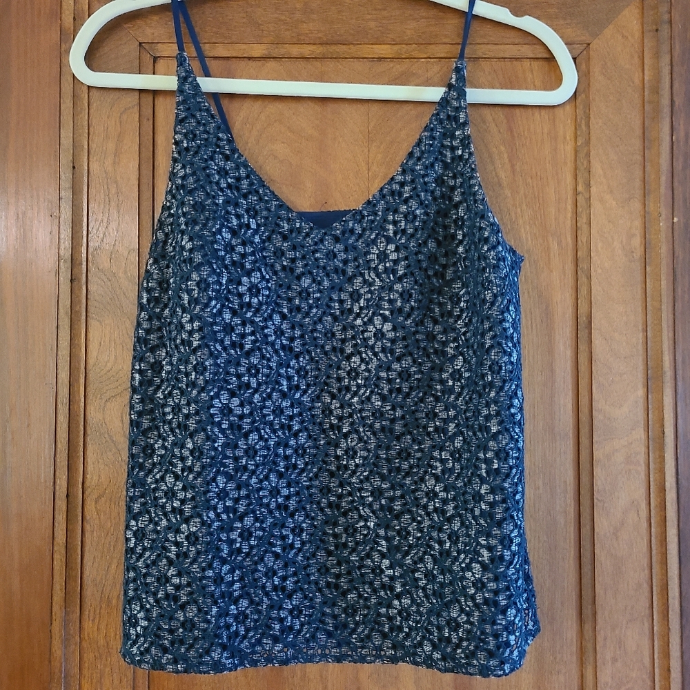 Banana Republic Navy Lace Tank Top